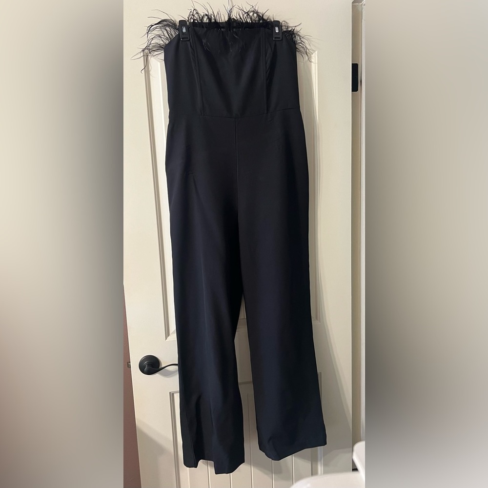 Blue B Collection feather jumpsuit